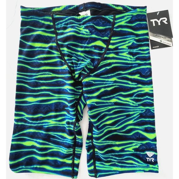 TYR Other - TYR Durafast Elite VOLTAGE Allover Jammer Men Swim - Blue Green  Size 32 - $55